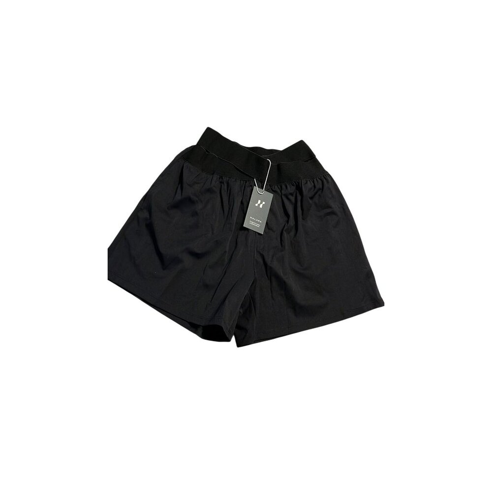 Halara Womens Crossover Athletic Shorts Black XS Nylon Stretchy Lightweight